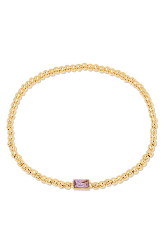 Brook & York Kylie Birthstone Beaded Stretch Bracelet In Gold - June