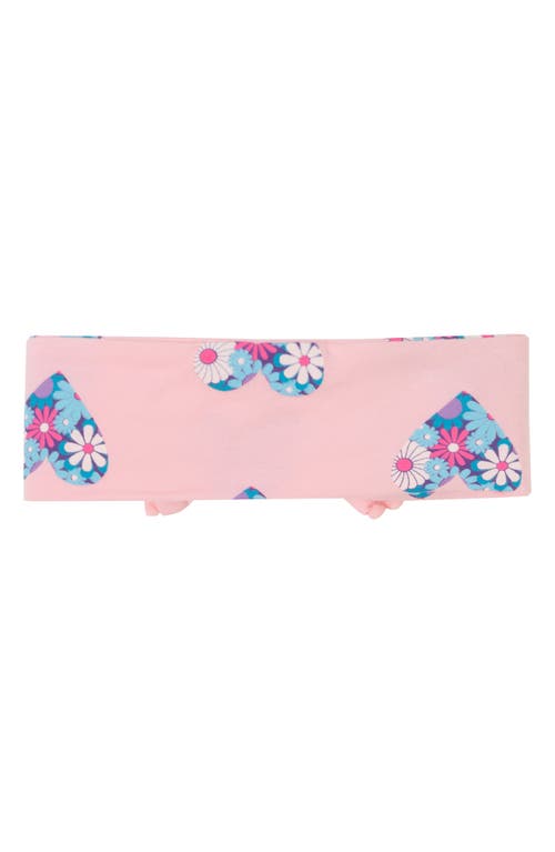ANDY & EVAN ANDY & EVAN HEART PRINT COTTON ROMPER & HEADBAND SET