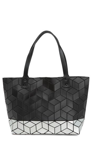 Patrizia Luca Two Tone Geo Tote Bag In M.black/silver
