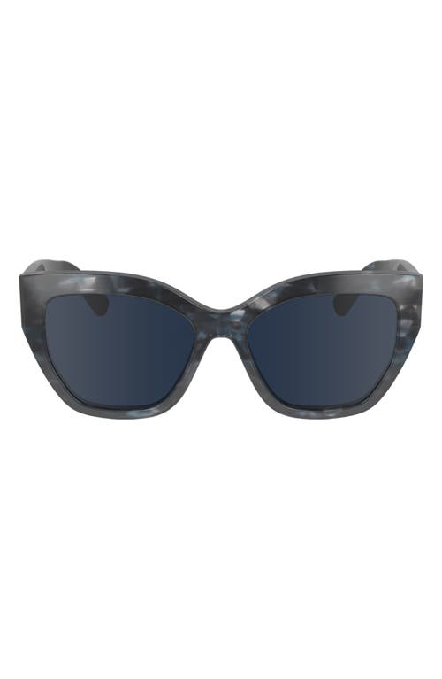 Longchamp 55mm Butterfly Sunglasses in Textured Blue 