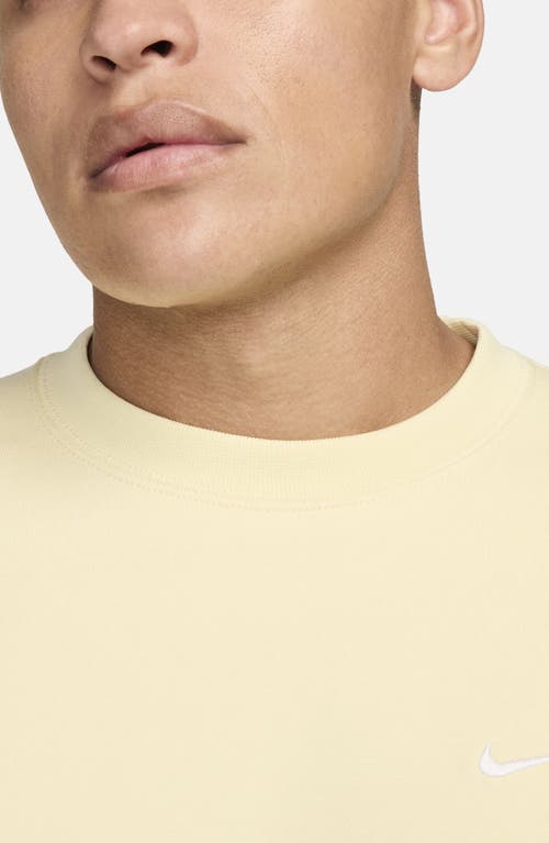 Shop Nike Solo Swoosh Oversize Crewneck Sweatshirt In Alabaster/white