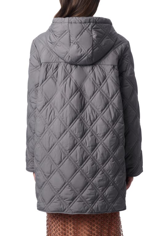 Bernardo Hooded Quilted Liner Jacket In Pewter