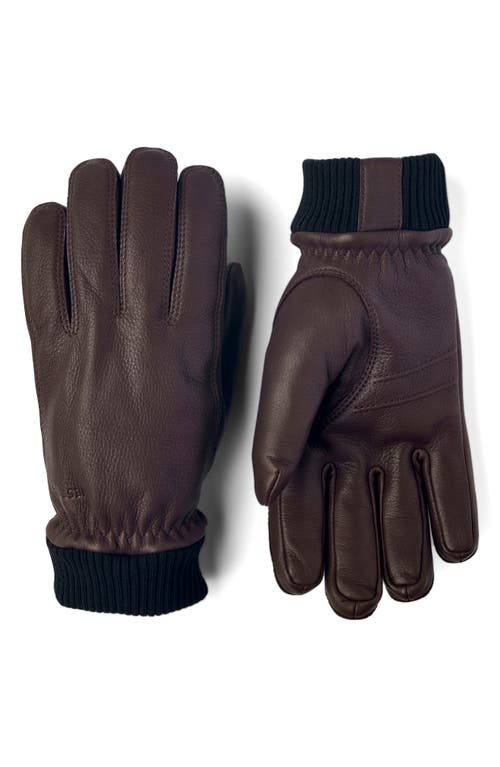 Tore Deerskin Leather Gloves in Chocolate