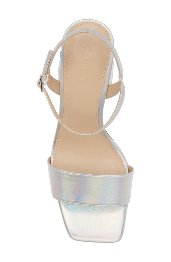 Shop Open Edit Noella Ankle Strap Platform Sandal In Silver Iridescent