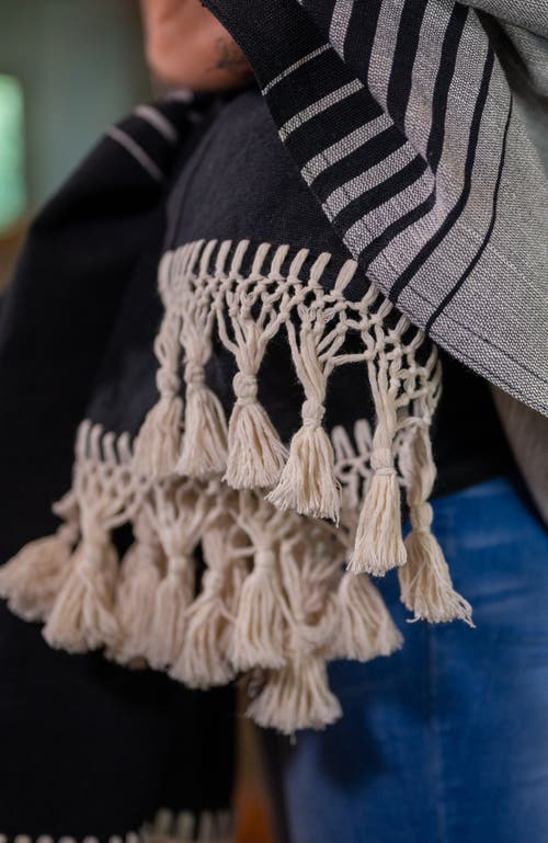 Verve Culture Mexican Blanket In Black And White