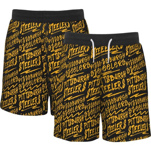 Outerstuff Youth Black Pittsburgh Steelers Super French Terry Shorts