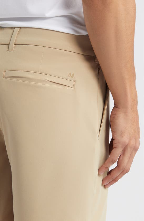 Shop Mizzen + Main Mizzen+main Helmsman Flat Front Performance Golf Shorts In Travertine