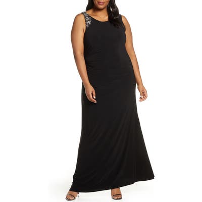Plus Size Vince Camuto Embellished Gown, Black