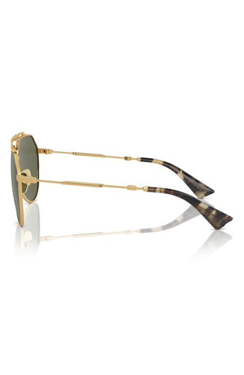 Shop Dolce & Gabbana Dolce&gabbana 60mm Polarized Pilot Sunglasses In Gold