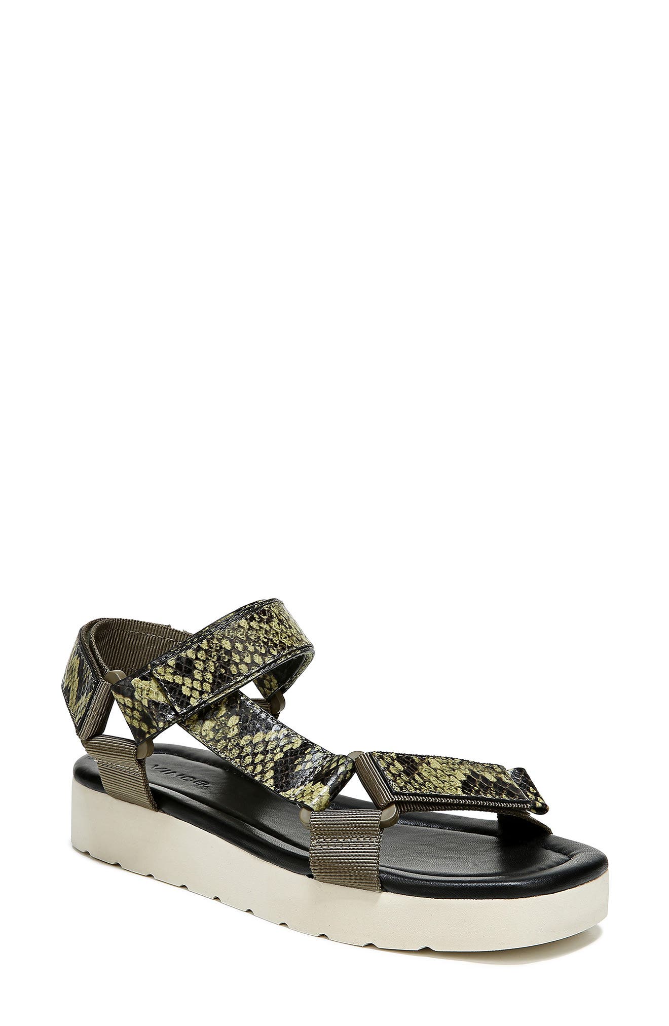 vince snakeskin sandals