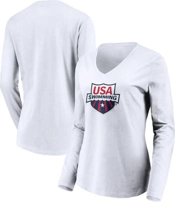 Women's Fanatics Branded Navy Tampa Bay Rays Official Logo V-Neck Long Sleeve T-Shirt