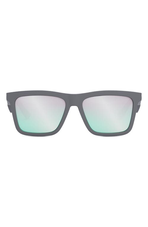 Dior 'b27 S1i 56mm Rectangular Sunglasses In Gray