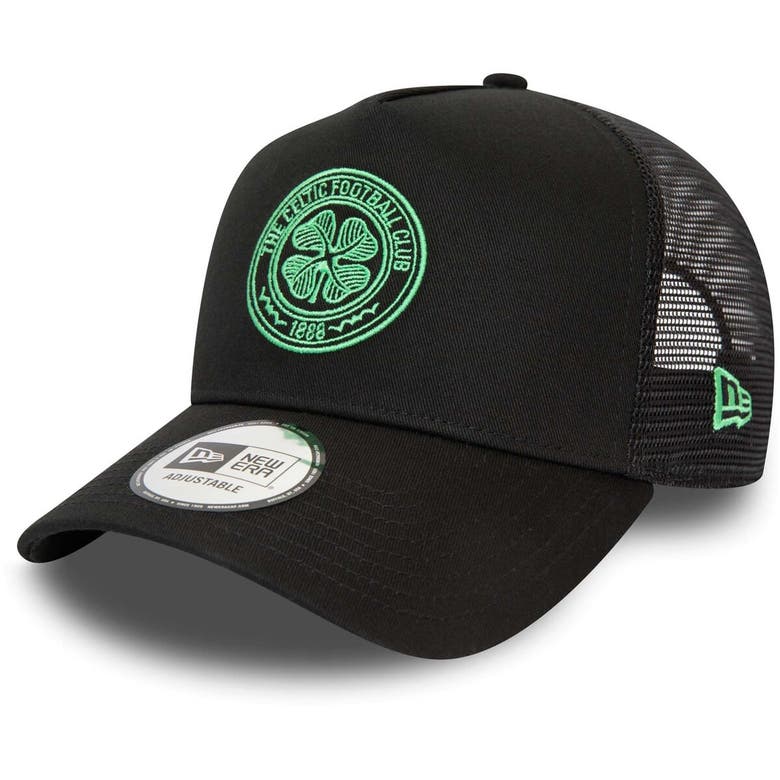 Shop New Era Black Celtic Seasonal Color E-frame Adjustable Trucker Hat
