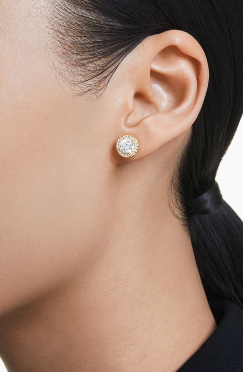 Shop Swarovski Una Crystal Stud Earrings In Gold