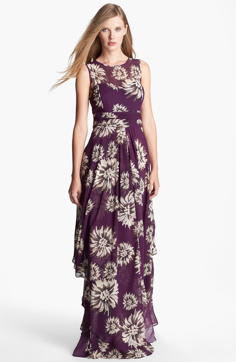 Eliza J Floral Print Chiffon Gown | Nordstrom