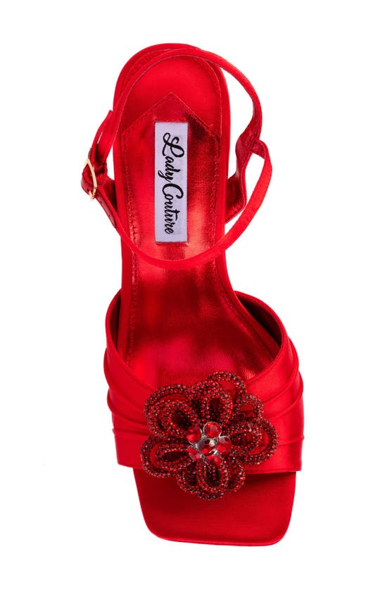 Shop Lady Couture Lilly Flare Heel Sandal In Red