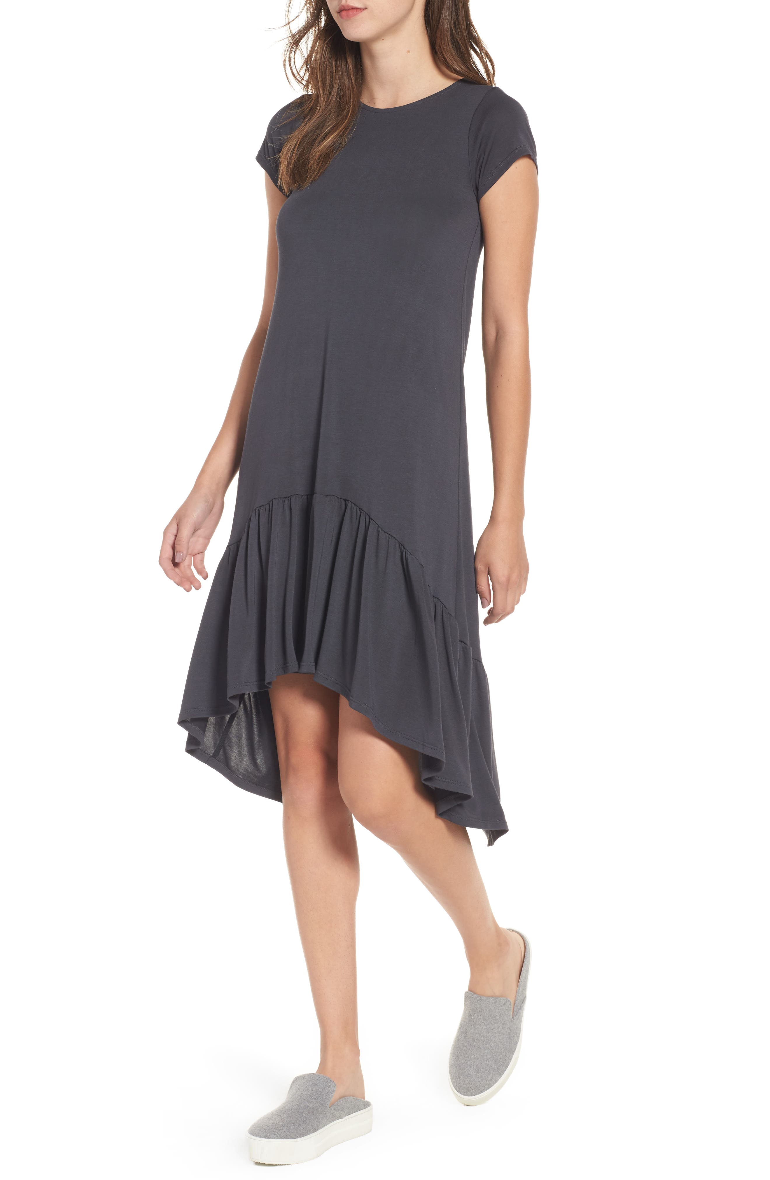 Cotton Emporium Ruffle Hem Knit TShirt Dress Nordstrom