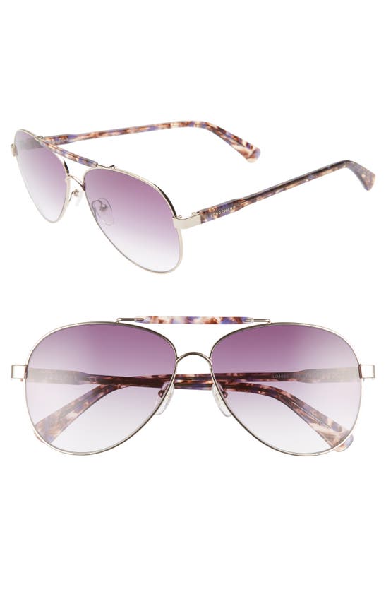 Longchamp Le Pliage 61mm Aviator Sunglasses In Blonde Havana  display picture 1