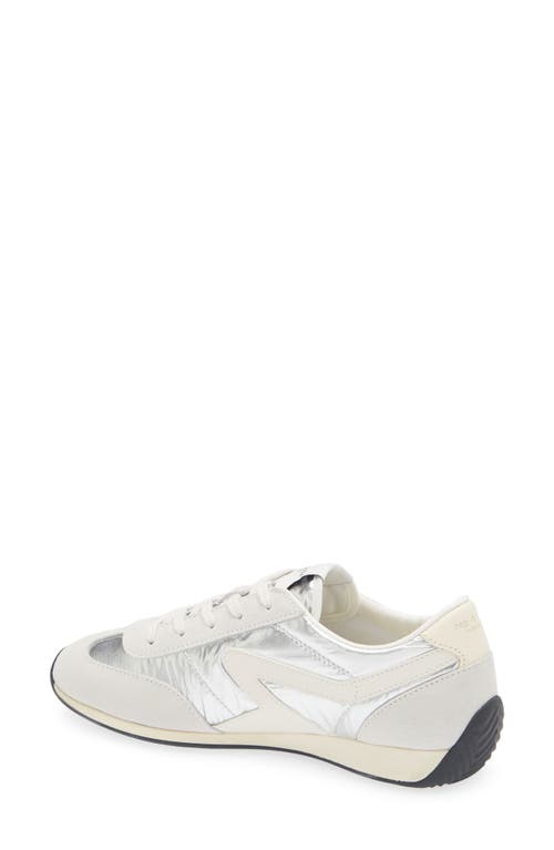 Rag & Bone Retro Metallic Suede Runner Sneakers In Silver Leather