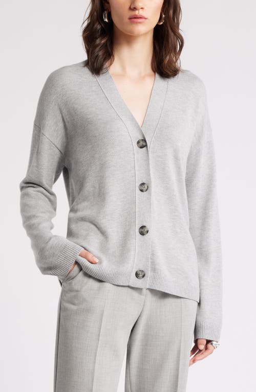 Shop Nordstrom Button Front Cardigan In Grey Heather