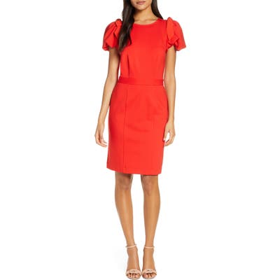 Rachel Parcell Bow Shoulder Detail Sheath Dress, Red (Nordstrom Exclusive)
