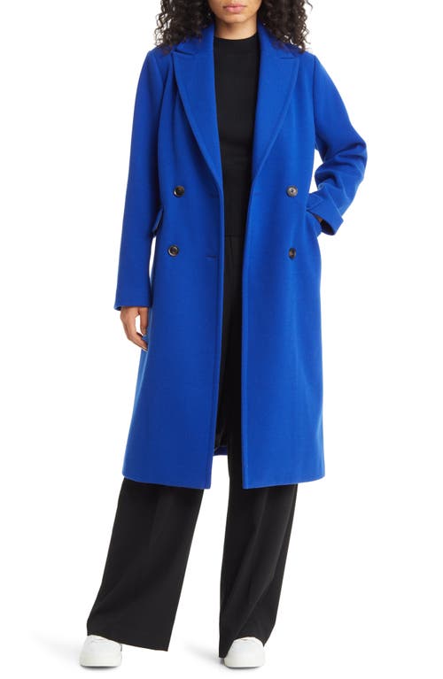bcbg Double Breasted Coat in Royal Blue