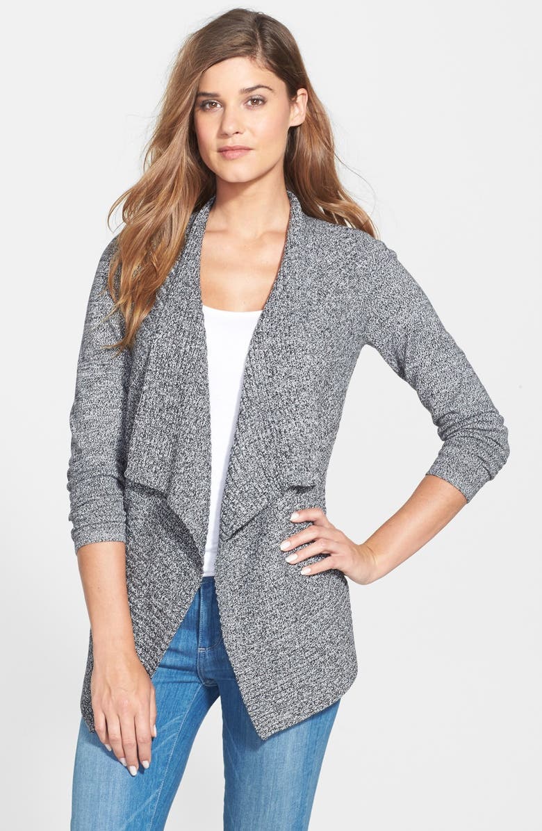 Chaus Marled Drape Front Cardigan | Nordstrom