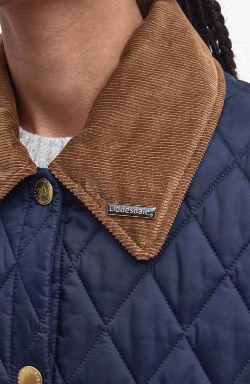 Barbour 30th Anniversary Cropped Liddesdale Womens Quilt In Navy/classic