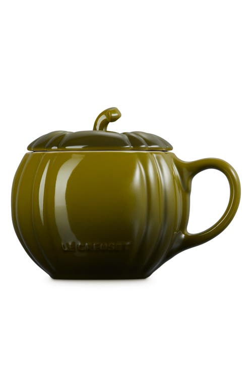 Shop Le Creuset Pumpkin Mug & Lid In Olive