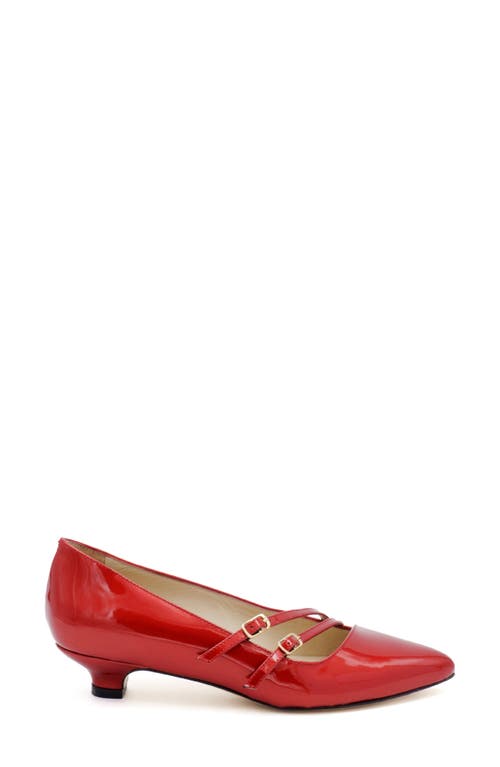 Amalfi By Rangoni Alfa Pointed Toe Kitten Heel Pump In Red Patent Pearl