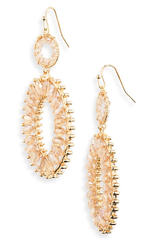 Tasha Beaded Oval Drop Earrings In Gold