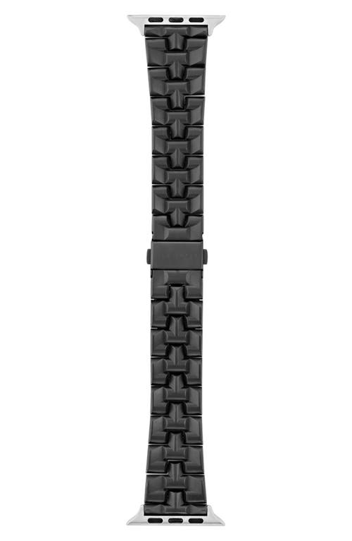 T-Embossed Silicone 22mm Apple Watch Watchband in Black
