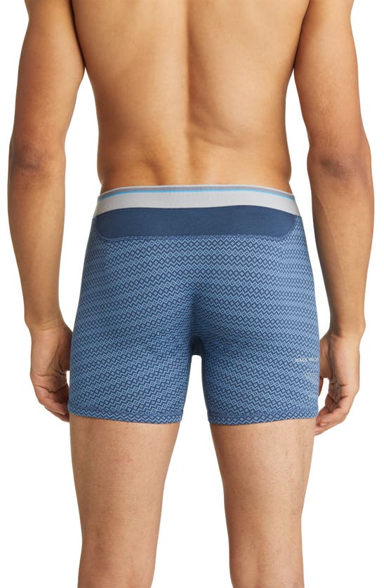 Mack Weldon 18 Hour Jersey Boxer Briefs In True Navy/ Chambrayfair