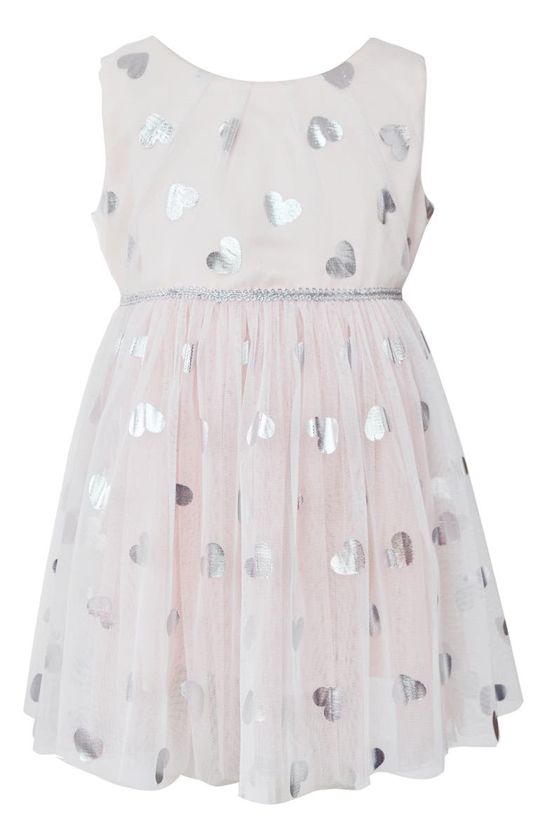 POPATU Metallic Heart Tulle Dress, Main, color, PEACH