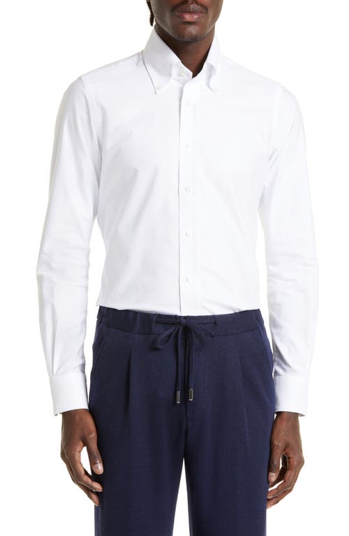 Thom Sweeney Oxford Cotton Button-Down Shirt White at Nordstrom,