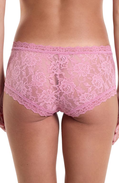 Shop Hanky Panky Signature Lace Boyshorts In Tea Cake (pink)