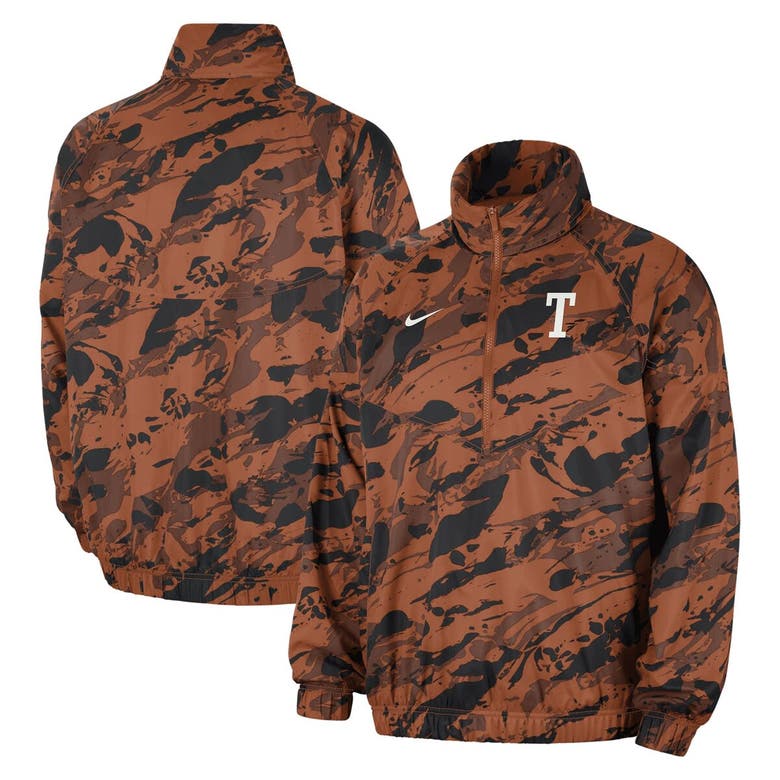 Shop Nike Texas Orange Texas Longhorns Anorak Half-zip Jacket In Burnt Orange