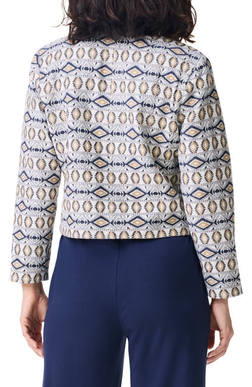 Nic + Zoe Nic+zoe Seaside Glimmer Embroidered Jacket In Neutral Multi