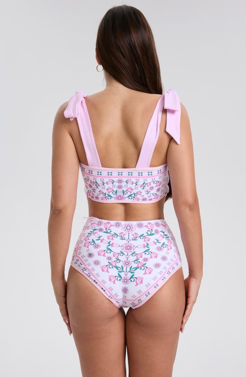 Jessie Zhao New York Pink Blossom Reversible Two-piece Swimsuit In Pink