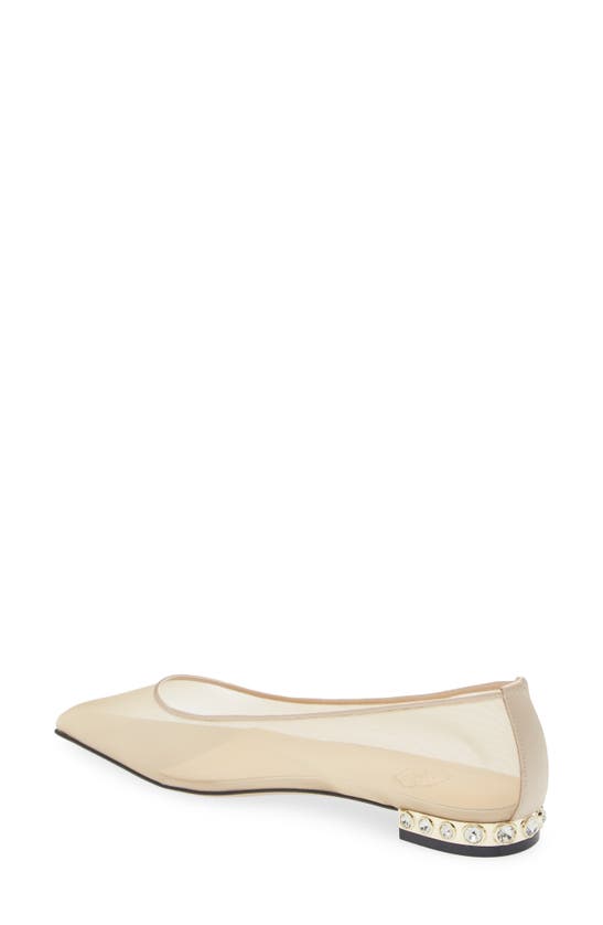 Shop Nalebe Aurum Square Toe Flat In Champagne