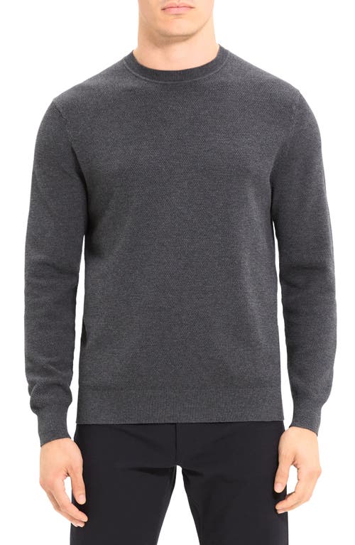 Theory Datter Crewneck Sweater in Dark Grey Melange at Nordstrom, Size Xx-Large