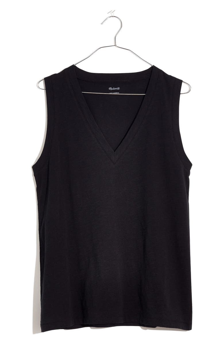 Madewell Whisper Shout Cotton V-Neck Tank | Nordstrom