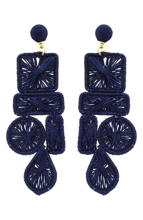 Panacea Thread Shapes Drop Earrings in Blue 