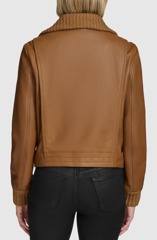 Andrew Marc Beatrix Leather Jacket In Tan