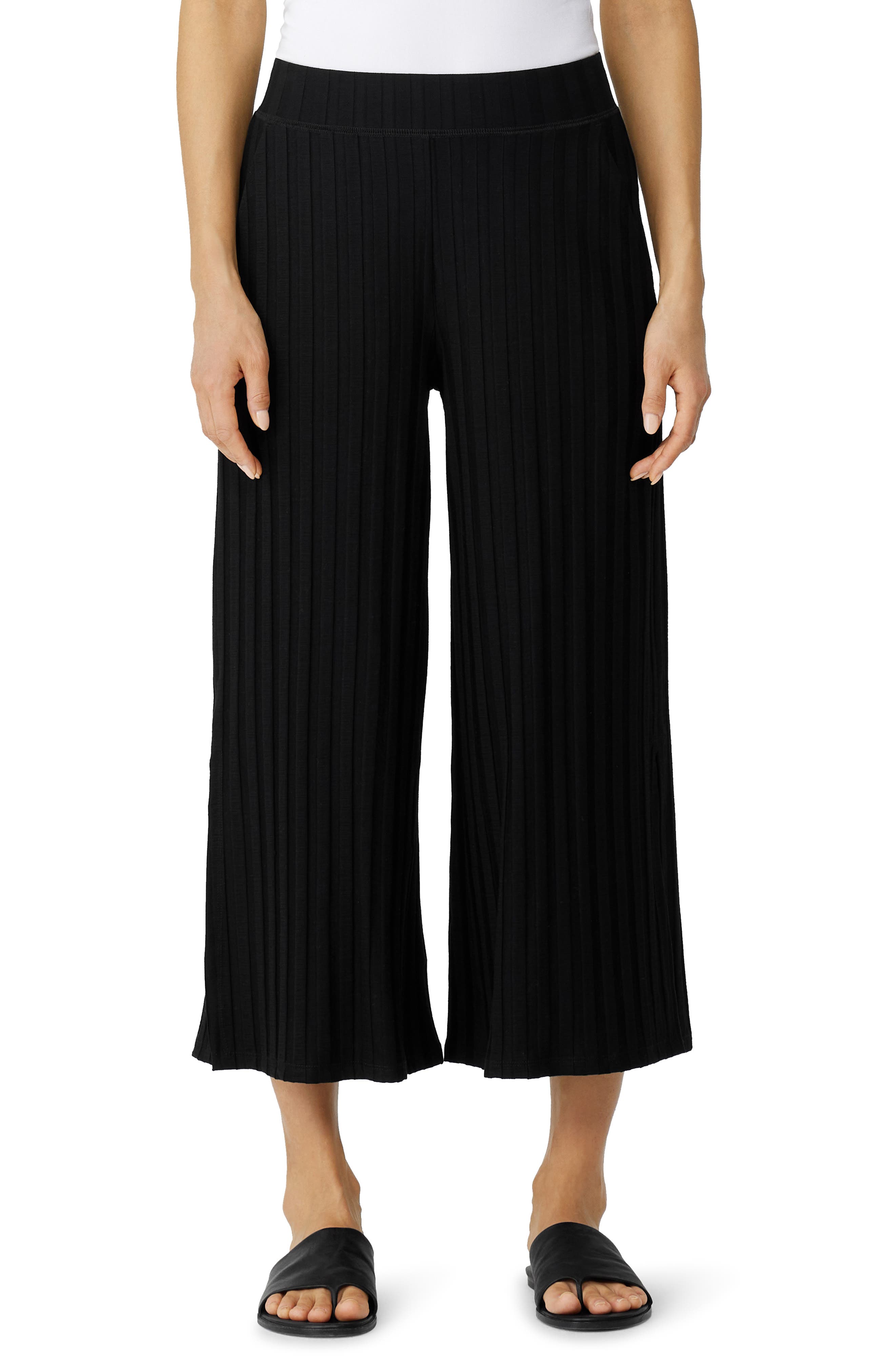 Eileen Fisher Women's Wide Leg Pants - Black - Size Large
