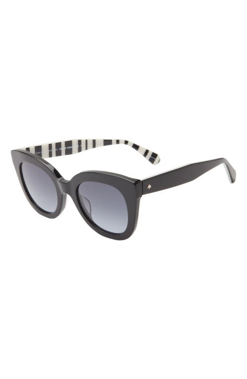Kate Spade New York Belah 50mm Gradient Round Sunglasses In Black Pattern White/grey