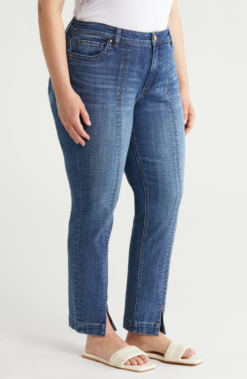 Shop Kut From The Kloth Stevie Split Hem Mid Rise Straight Leg Jeans In Evaluate