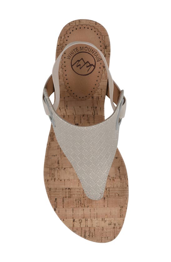 Shop White Mountain Footwear Aida Cork Wedge Sandal In Gold Metallic Smooth