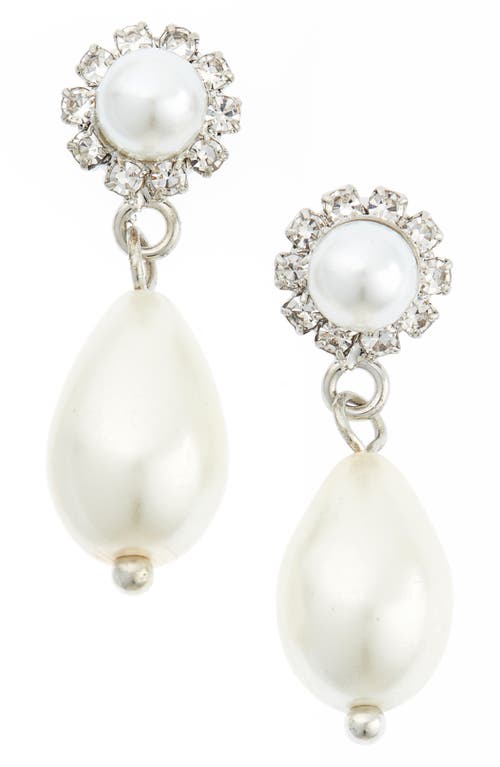 CRISTABELLE Crystal & Imitation Pearl Teardrop Earrings