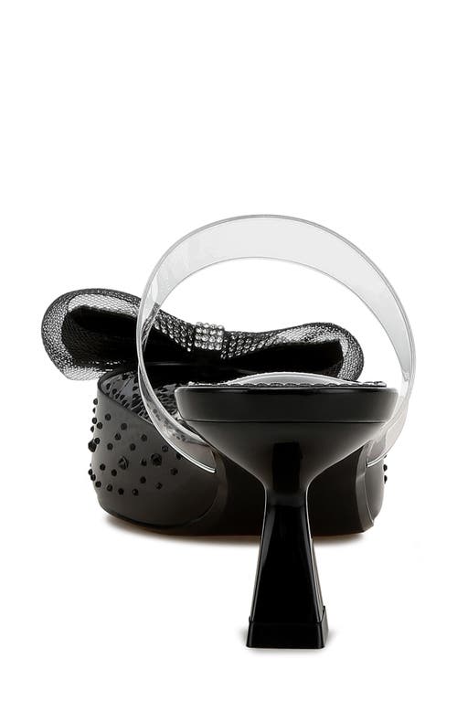 Shop London Rag Freja Rhinestone Kitten Heel Mule In Black